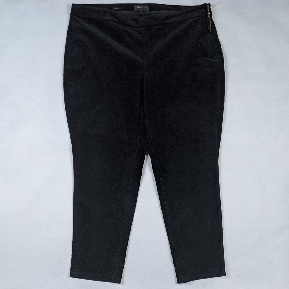 Talbots Woman Black Heritage Corduroy Look Pants